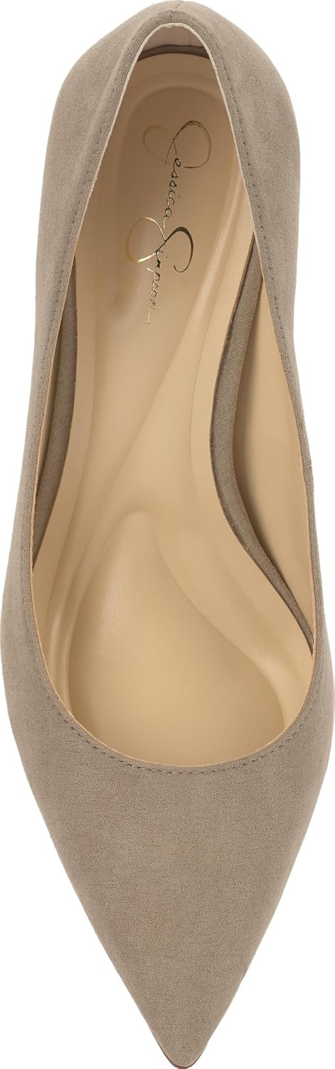 image:imageJessica Simpson Womens Voemi Pointed Toe PumpLight Grey Supreme Microsuede