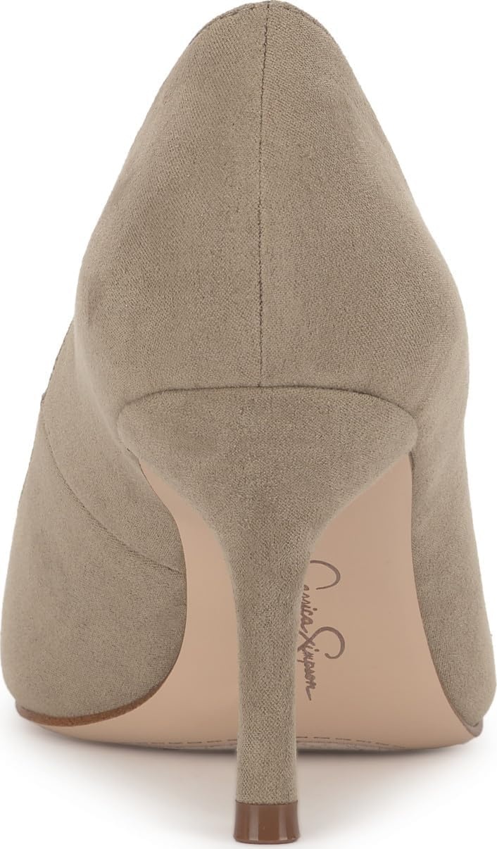 image:imageJessica Simpson Womens Voemi Pointed Toe PumpLight Grey Supreme Microsuede