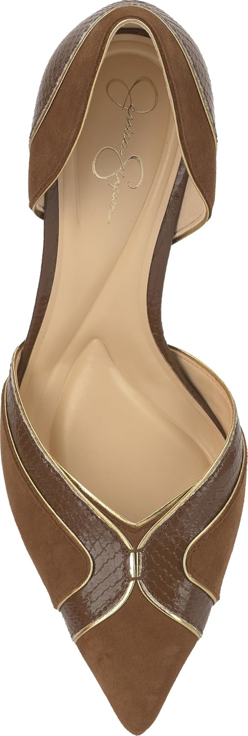 image:imageJessica Simpson Womens Vuley Pointed Toe DOrsay PumpLight Hickory Suede