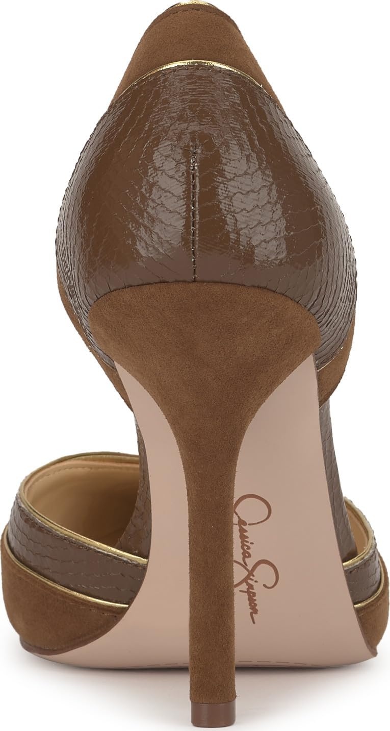 image:imageJessica Simpson Womens Vuley Pointed Toe DOrsay PumpLight Hickory Suede