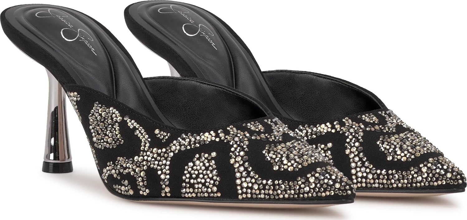 image:imageJessica Simpson Womens Xia High Heel MuleBlack Supreme Microsuede