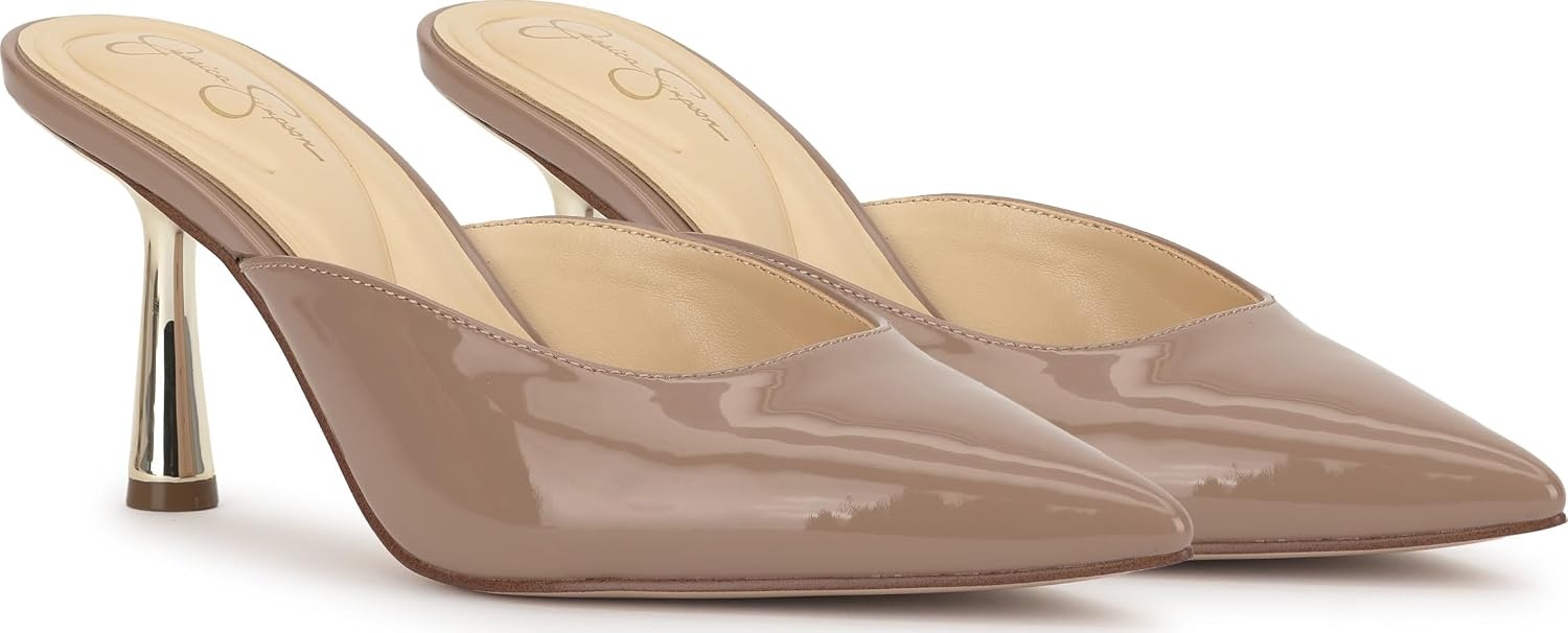 image:imageJessica Simpson Womens Xia High Heel MuleChai Latte Patent