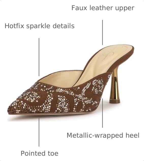 image:imageJessica Simpson Womens Xia High Heel MuleToasted Pecan Supreme Microsuede