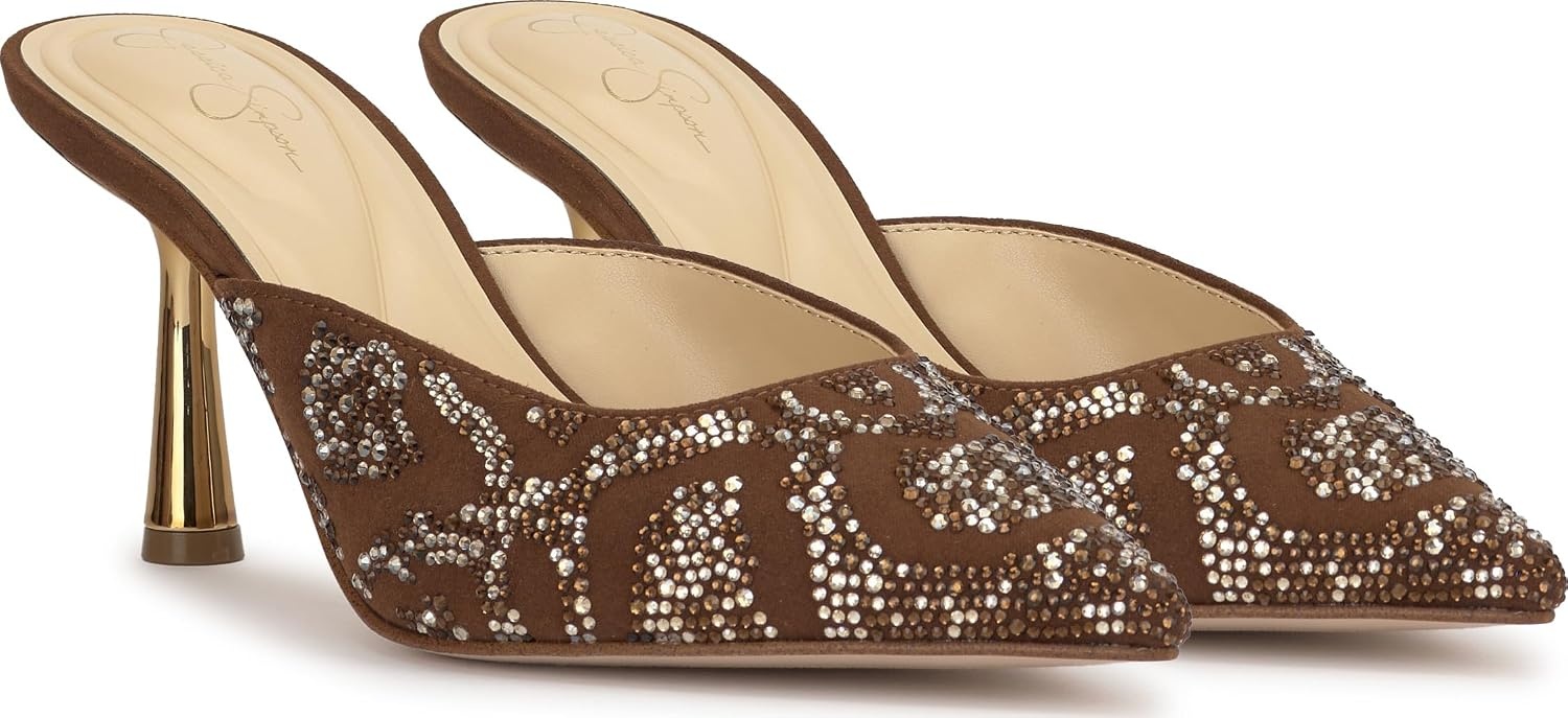 image:imageJessica Simpson Womens Xia High Heel MuleToasted Pecan Supreme Microsuede