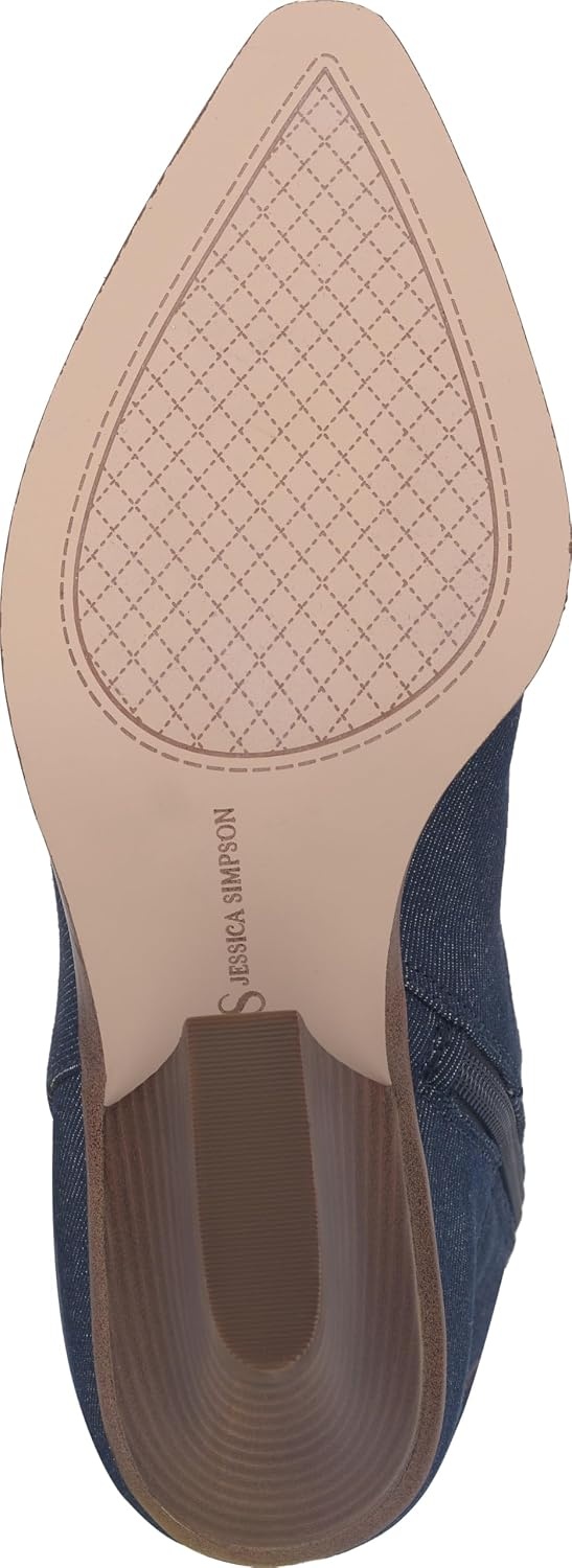 image:imageJessica Simpson Womens Zuliena Pointed Cap Toe Western BootIndigo Denim