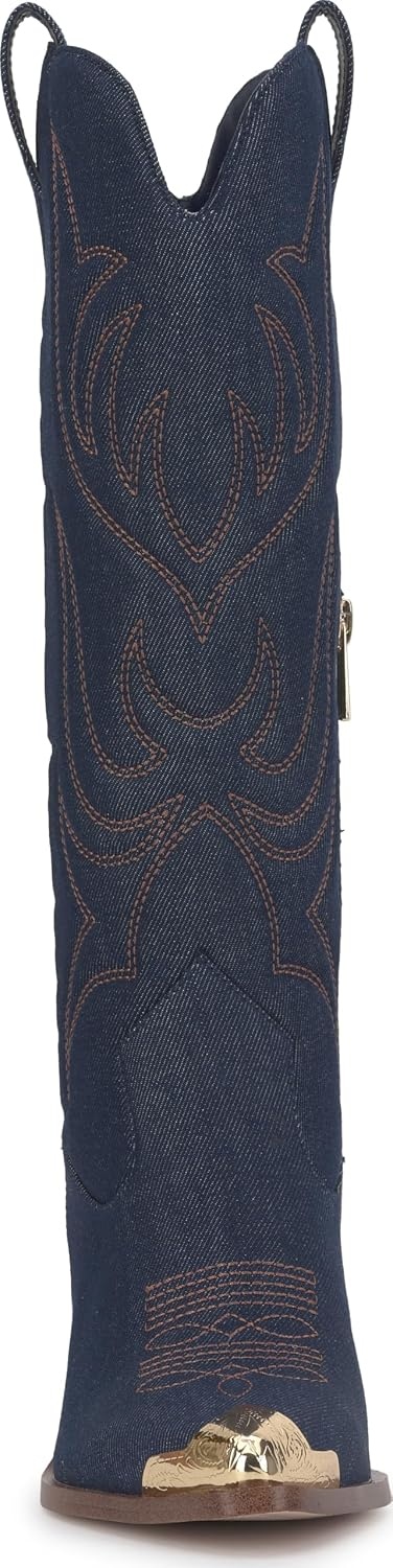 image:imageJessica Simpson Womens Zuliena Pointed Cap Toe Western BootIndigo Denim