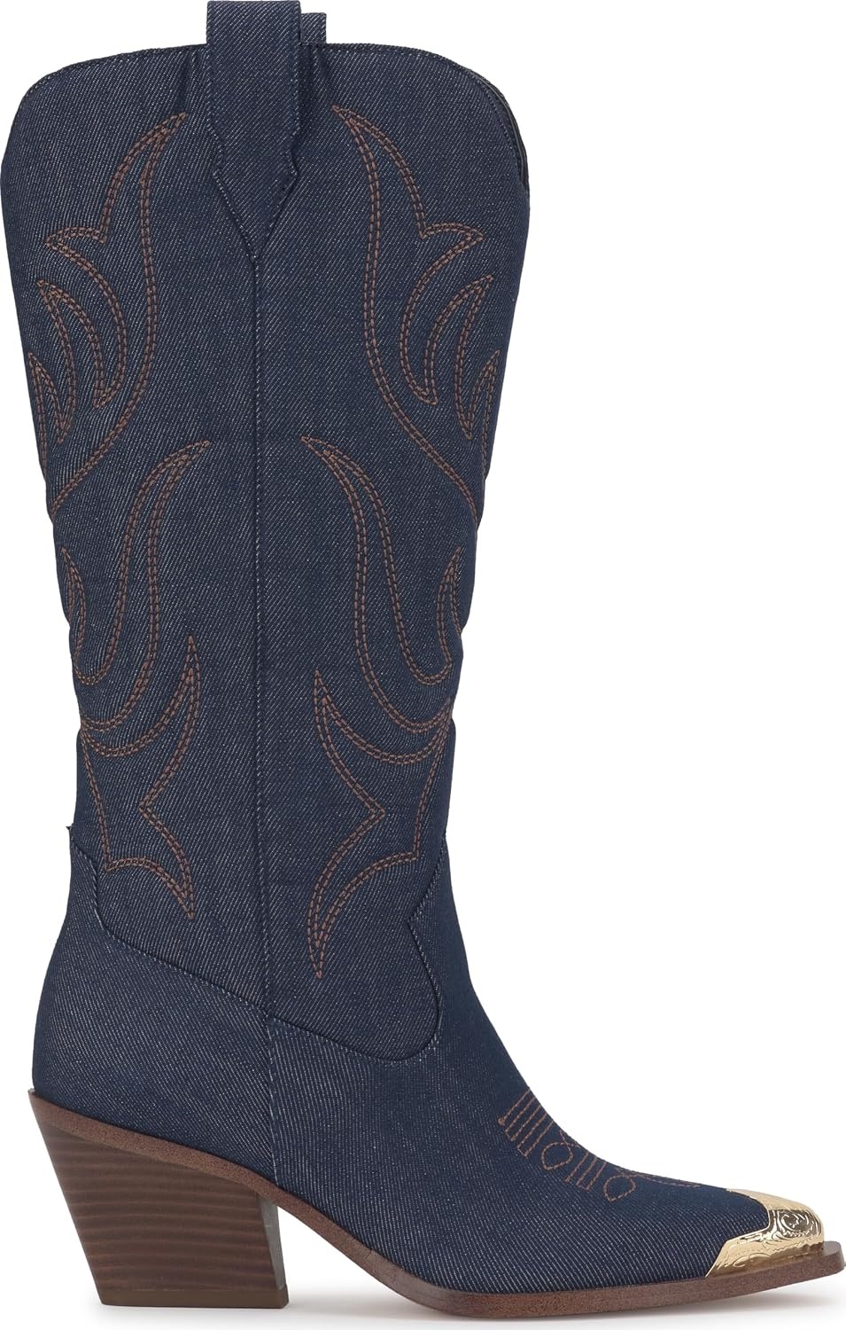 image:imageJessica Simpson Womens Zuliena Pointed Cap Toe Western BootIndigo Denim