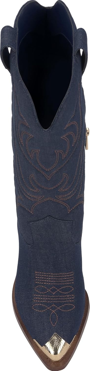 image:imageJessica Simpson Womens Zuliena Pointed Cap Toe Western BootIndigo Denim
