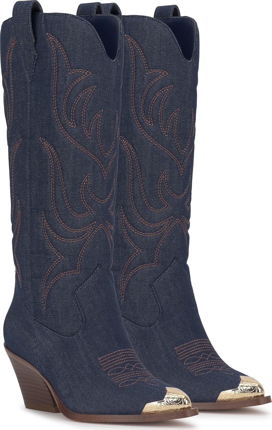image:imageJessica Simpson Womens Zuliena Pointed Cap Toe Western BootIndigo Denim