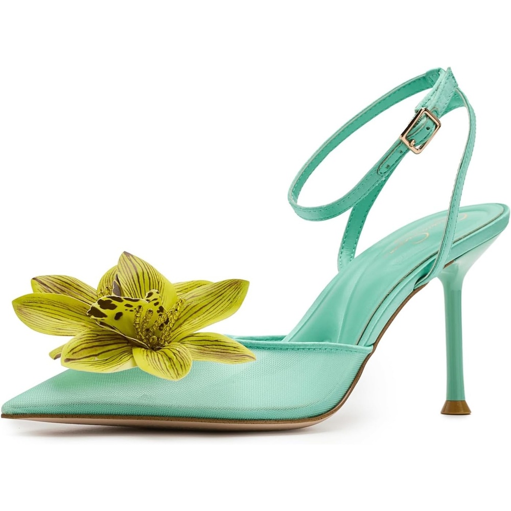 image:imageJessica Simpson Vilyria 3D Floral Embellished High HeelSummer Seafoam