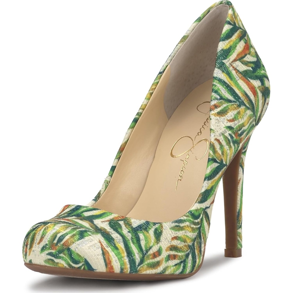 image:imageJessica Simpson Womens Calie Classic PumpGreen Multi Jungle Jacquard