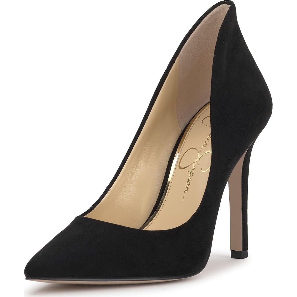 image:imageJessica Simpson Womens Cambredge Pointed Toe Pump Dress Black 75Black Supreme Microsuede
