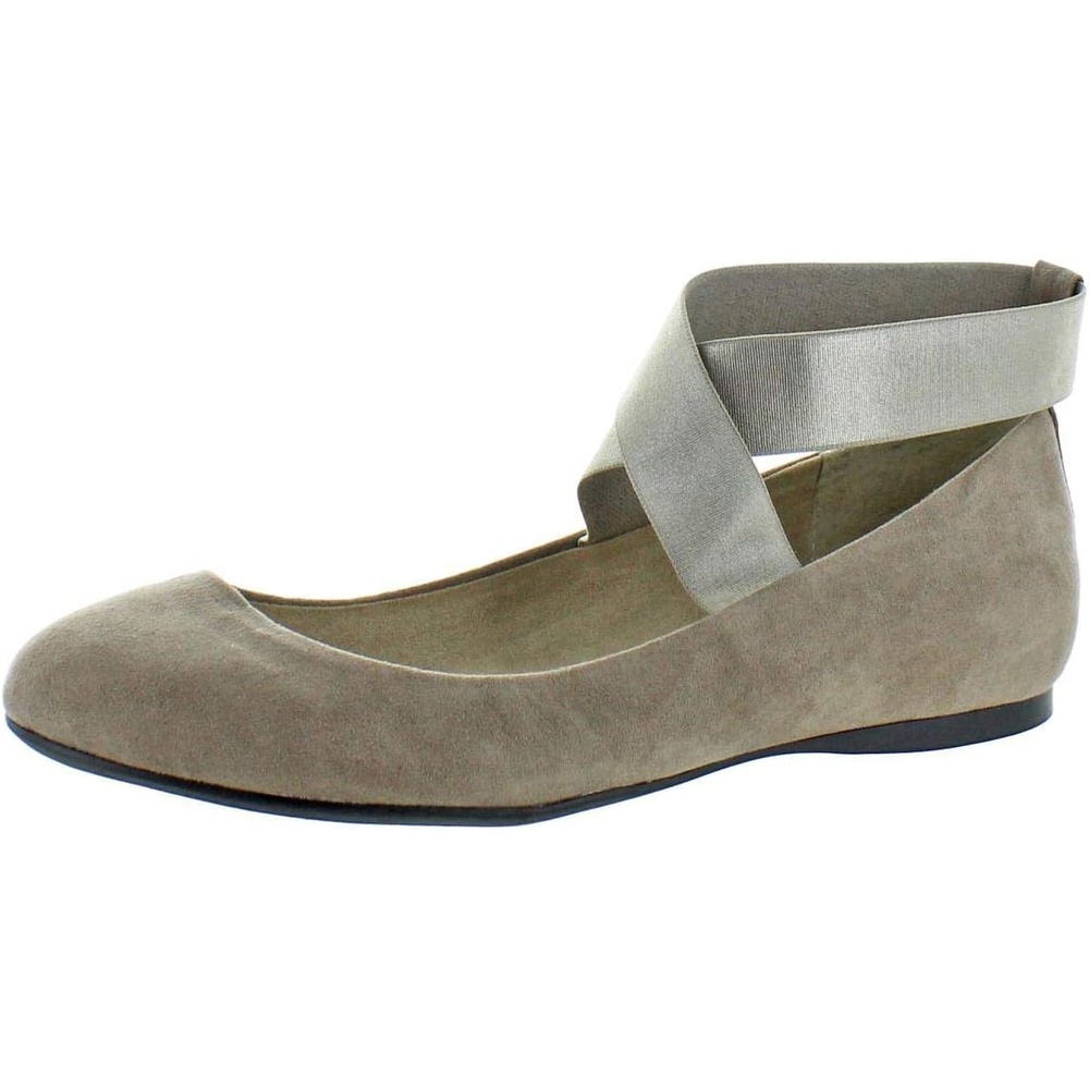 image:imageJessica Simpson Womens Mandayss Cross Strap Ballet FlatSlater Taupe Microsuede