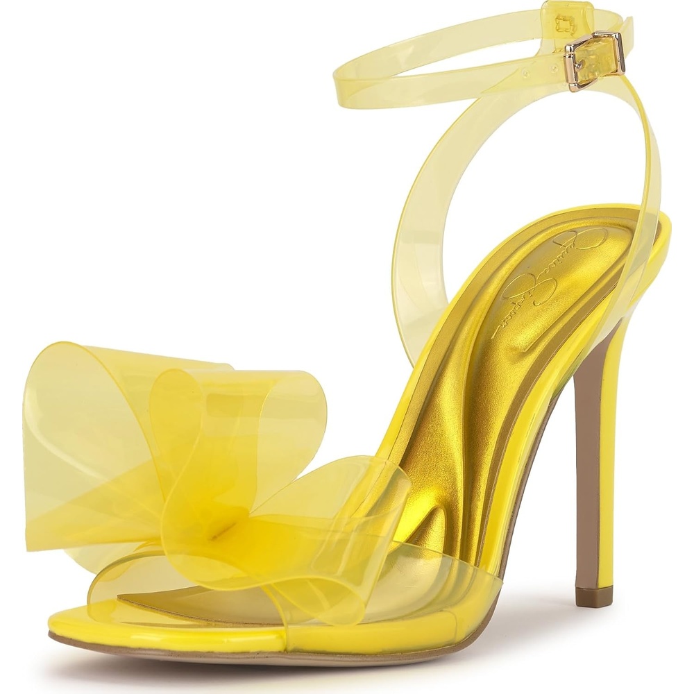 image:imageJessica Simpson Womens Olivine Bow Heeled SandalBright Yellow Tpu