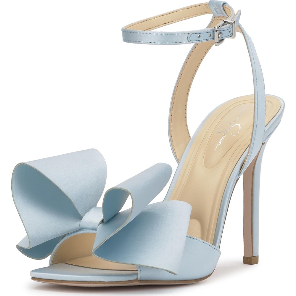 image:imageJessica Simpson Womens Olivine Bow Heeled SandalLight Blue