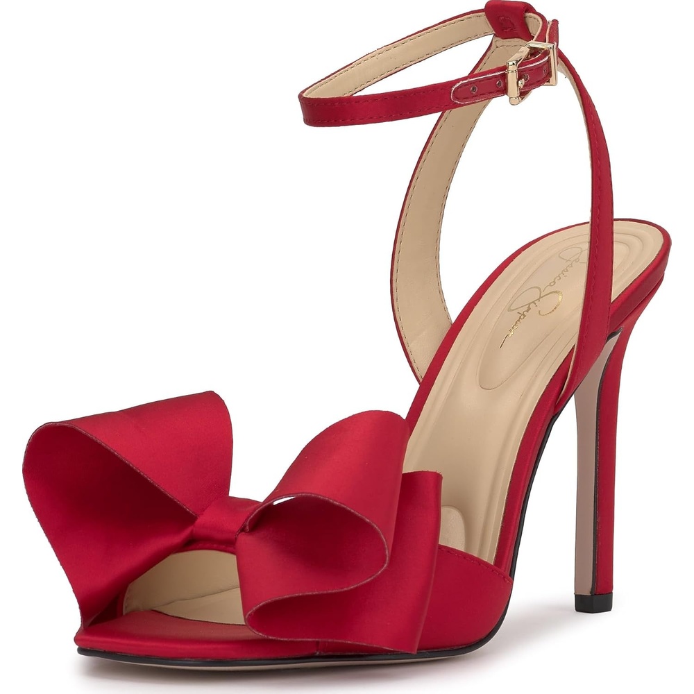 image:imageJessica Simpson Womens Olivine Bow Heeled SandalRed Muse