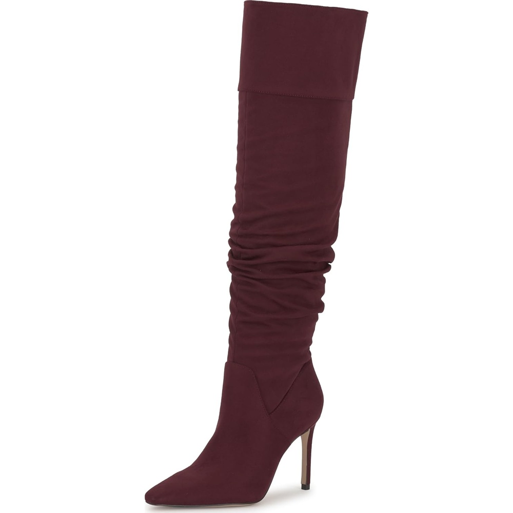 image:imageJessica Simpson Womens Olyra Over The Knee Slouch BootCherry Mahogany Stretch Microsuede