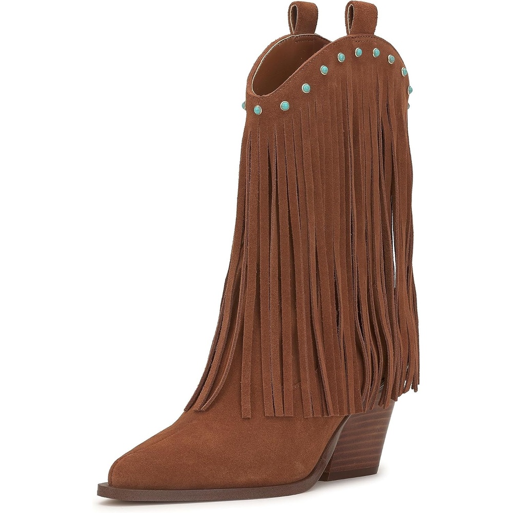image:imageJessica Simpson Womens Paredisa Embellished Fringe Western BootieCaramel