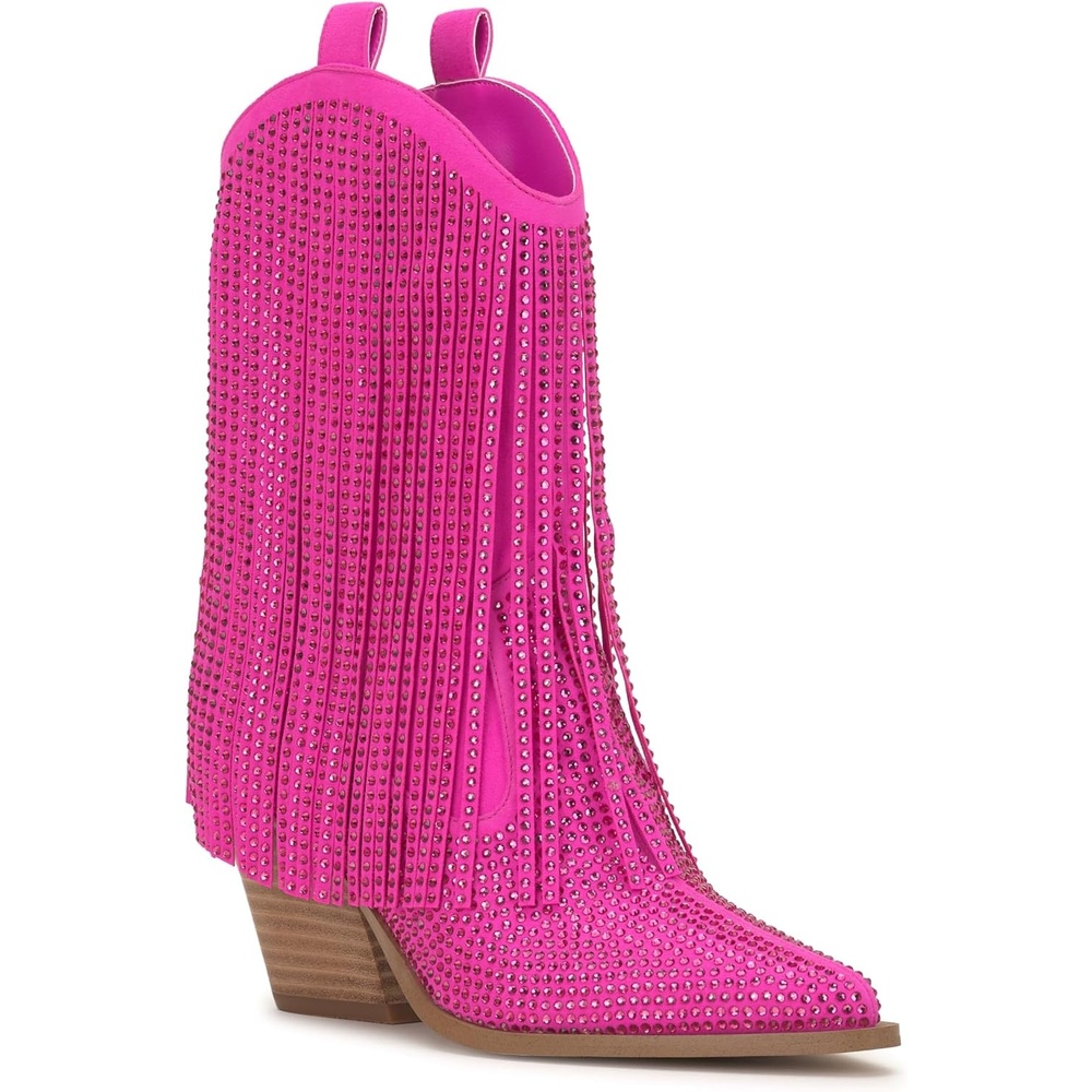 image:imageJessica Simpson Womens Paredisa Embellished Fringe Western BootieValley Pink