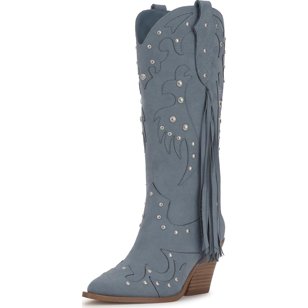 image:imageJessica Simpson Womens Piarin Western Fringe BootAsh Blue Supreme Microsuede