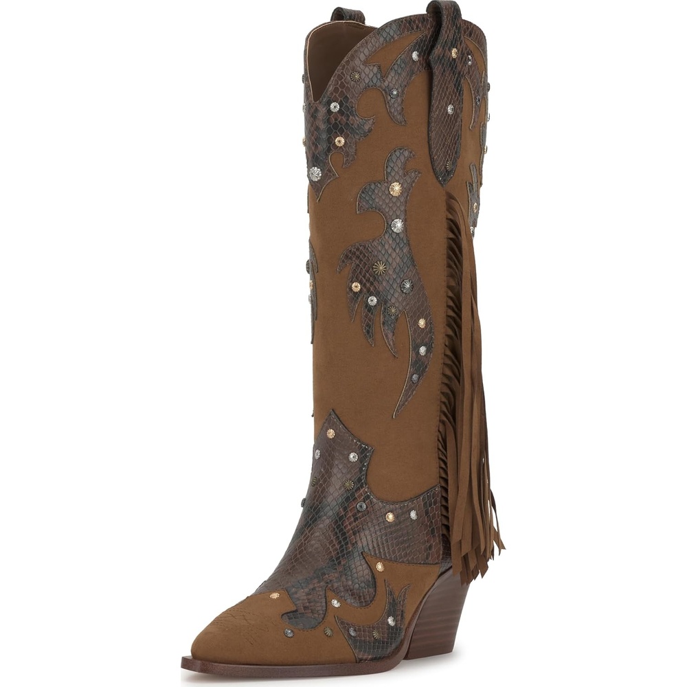 image:imageJessica Simpson Womens Piarin Western Fringe BootLight Hickory Supreme Microsuede
