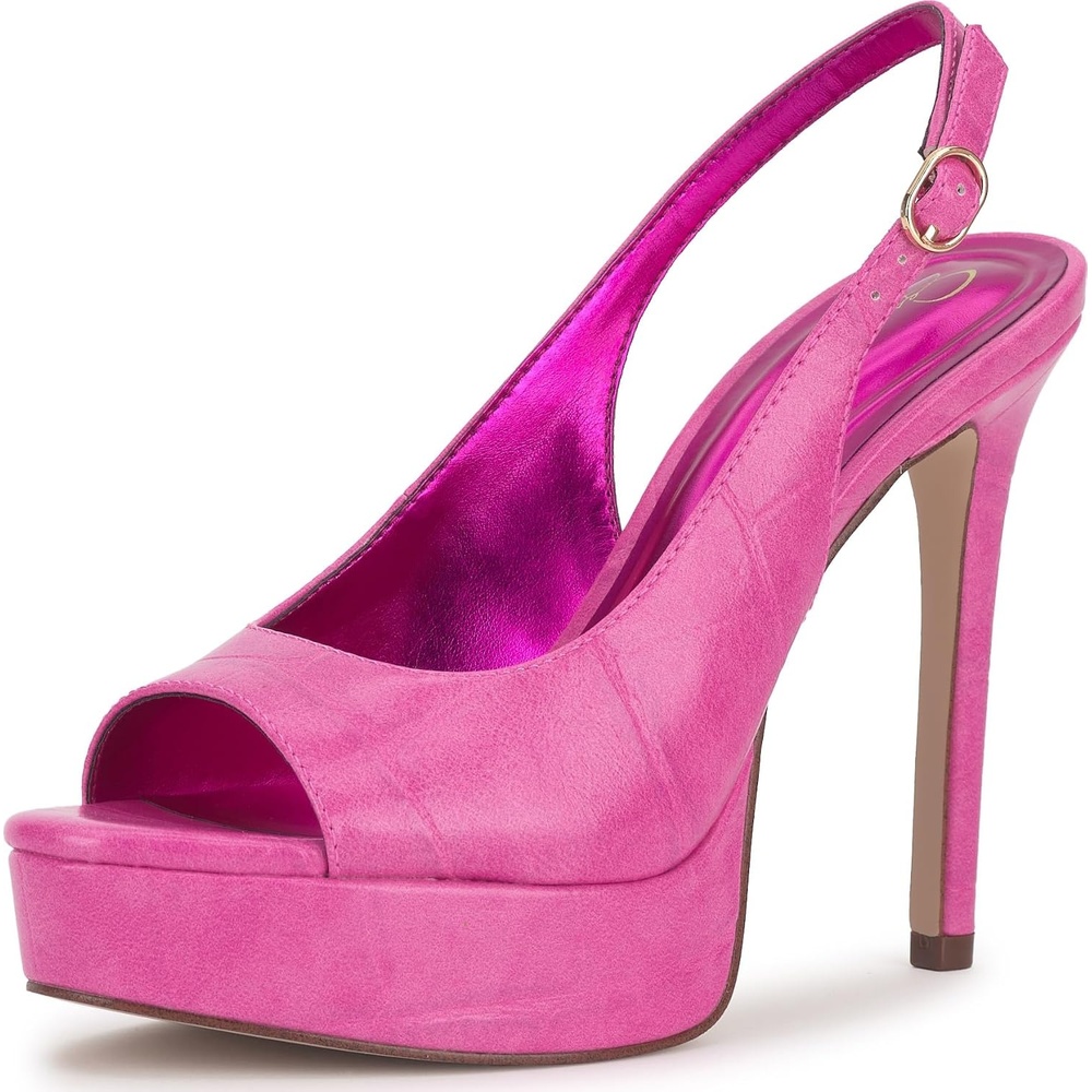 image:imageJessica Simpson Womens Sibilla Slingback Platform PumpBright Pink Grand Crocco
