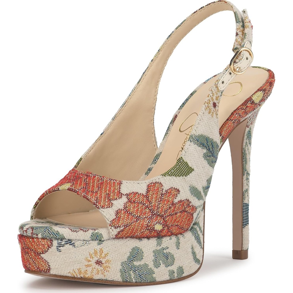 image:imageJessica Simpson Womens Sibilla Slingback Platform PumpCream Multi