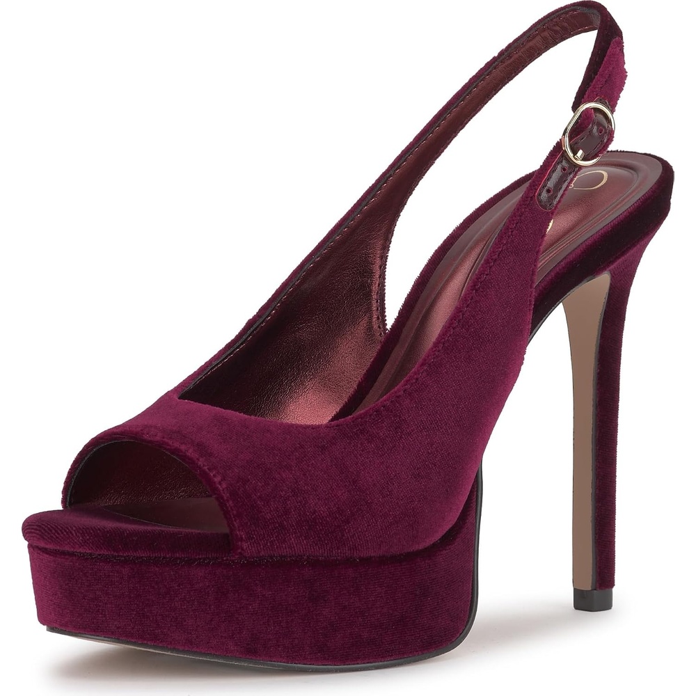image:imageJessica Simpson Womens Sibilla Slingback Platform PumpDark Cherry Lux Velvet