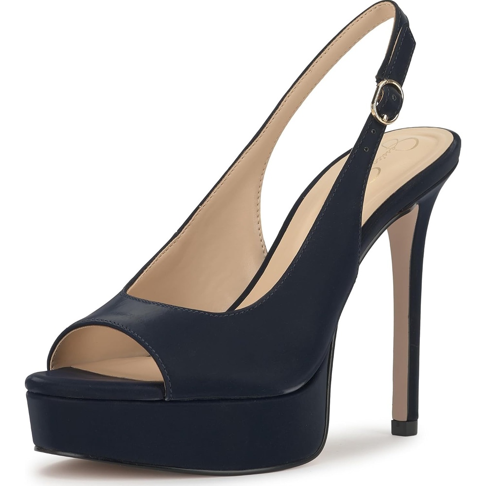 image:imageJessica Simpson Womens Sibilla Slingback Platform PumpDark Night Sateen