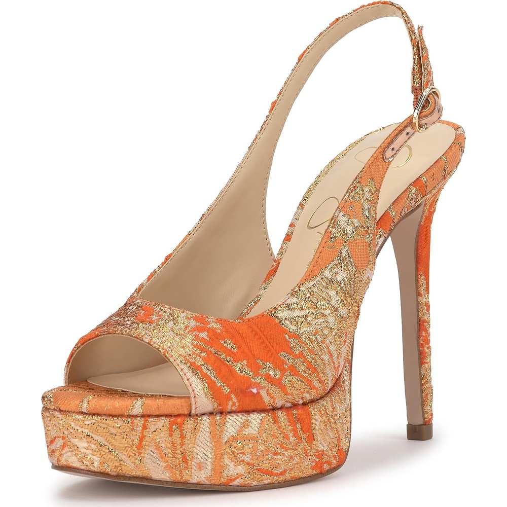 image:imageJessica Simpson Womens Sibilla Slingback Platform PumpTangerine Combo