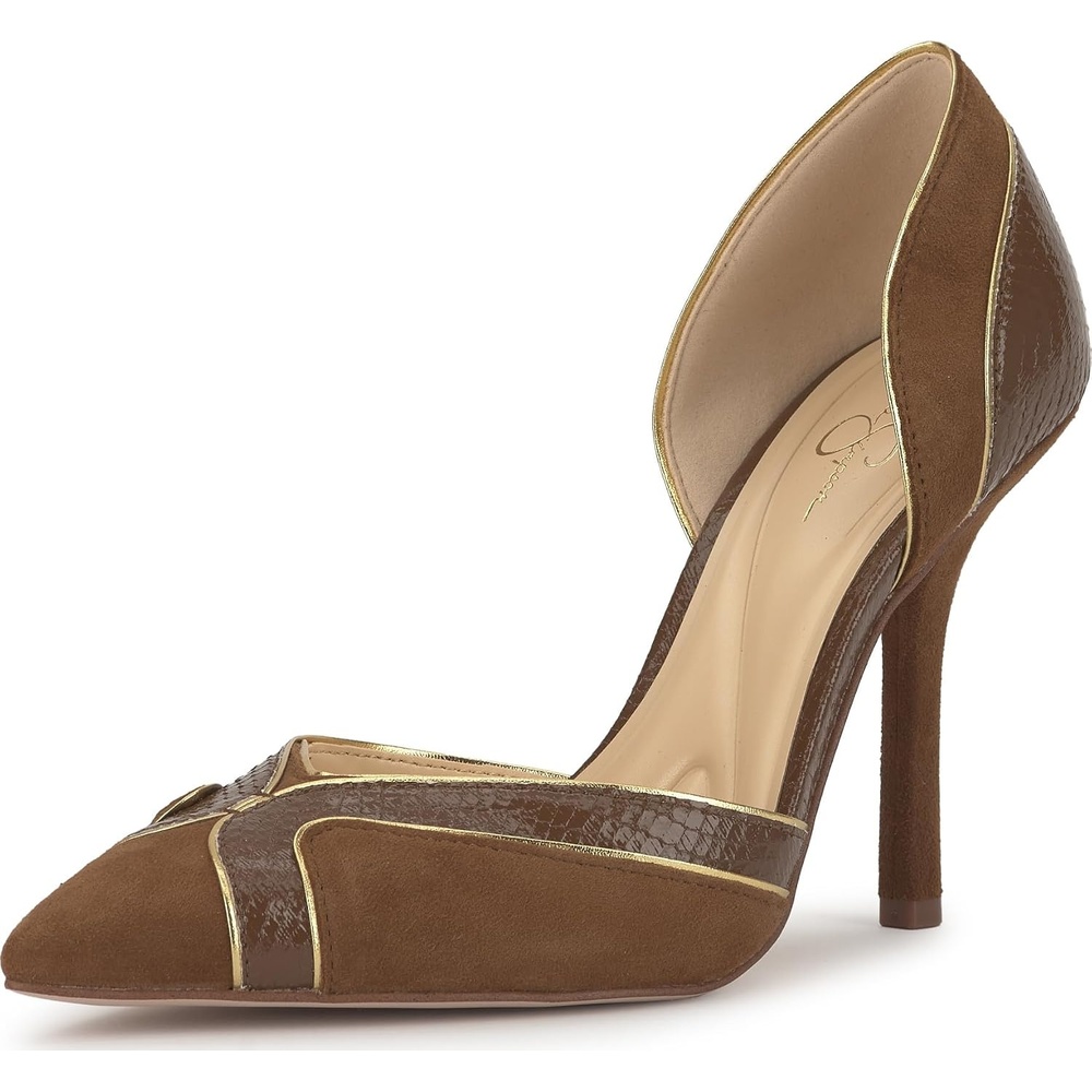 image:imageJessica Simpson Womens Vuley Pointed Toe DOrsay PumpLight Hickory Suede