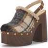 Neutral/Navy Brushed Plaid