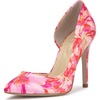 Pink/Orange Painterly Floral Satin