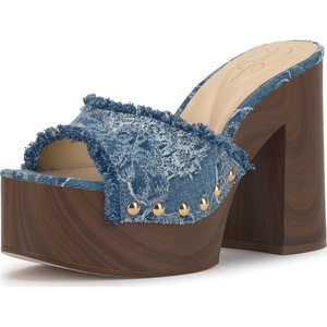 Jessica Simpson Cezia Block Heels Platform Sandals(Medium Blue)