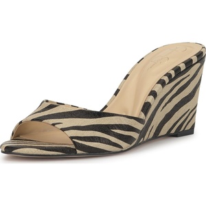 Jessica Simpson Women’s Bolir Wedge Sandal(Bone Combo Crackled Shimmer Zebra)