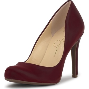 Jessica Simpson Women’s Calie Classic Pump(Dark Cherry Sateen)