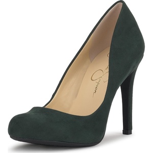 Jessica Simpson Women’s Calie Classic Pump(Dark Pine Microsuede)