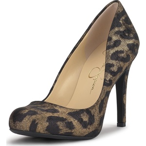 Jessica Simpson Women’s Calie Classic Pump(Golden Copper Wild Cat)