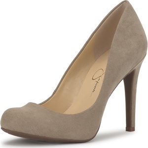 Jessica Simpson Women’s Calie Classic Pump(Light Grey Supreme Microsuede)