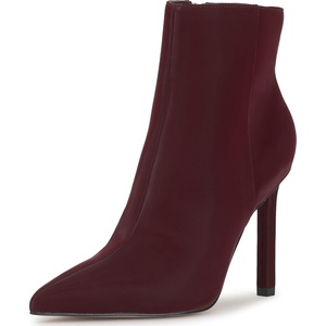 Jessica Simpson Women’s Debia High Heel Pointed Toe Bootie(Dark Cherry Sateen)