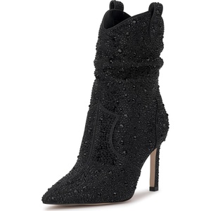 Jessica Simpson Women’s Evgena Embellished Western Boot(Black)