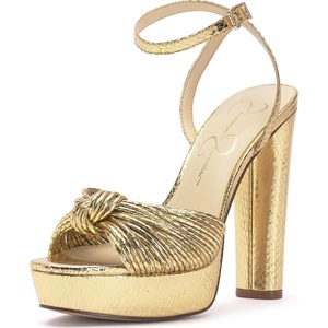 Jessica Simpson Women’s Immie Ankle Strap Platform Sandal(Gold)