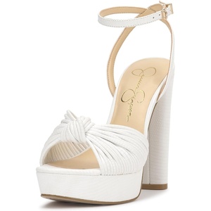 Jessica Simpson Women’s Immie Ankle Strap Platform Sandal(White Mini Lizard)