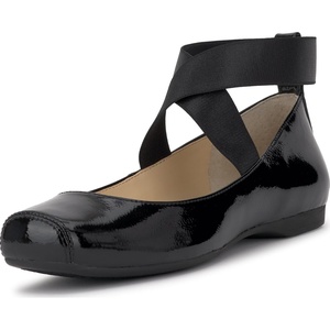 Jessica Simpson Women’s Mandayss Cross Strap Ballet Flat(Black)
