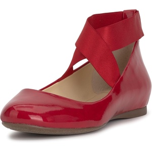 Jessica Simpson Women’s Mandayss Cross Strap Ballet Flat(Red Muse)