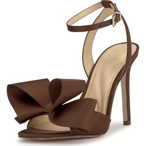 Jessica Simpson Women’s Olivine Bow Heeled Sandal(Toasted Pecan Matte Satin)