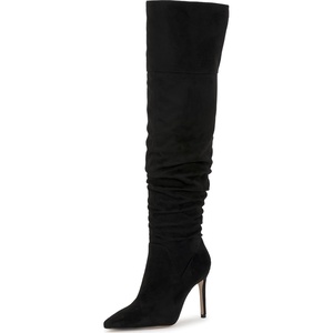 Jessica Simpson Women’s Olyra Over The Knee Slouch Boot(Black Stretch Microsuede)