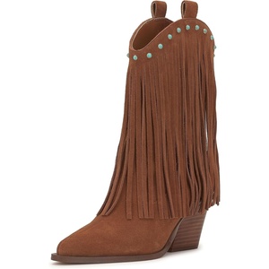 Jessica Simpson Women’s Paredisa Embellished Fringe Western Bootie(Caramel)