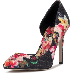 Jessica Simpson Women’s Prizma D’Orsay Pump(Black Combo Blossom Burst Print)