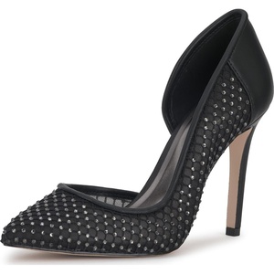 Jessica Simpson Women’s Prizma D’Orsay Pump(Black/Black Fishnet)